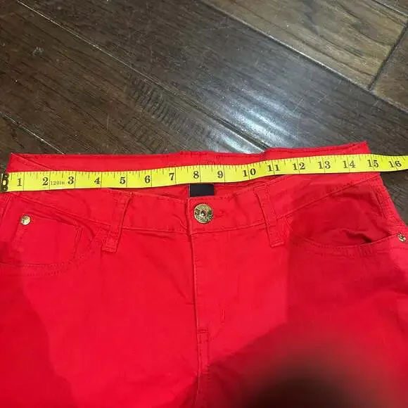 Southpole Red Denim Jeans, Y2K Streetwear Core, Size 9